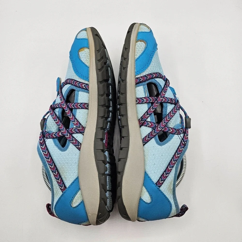 Chaco Outcross Hiking Water Shoes Youth Size‎ 5 Blue Mesh Bungee Laces
